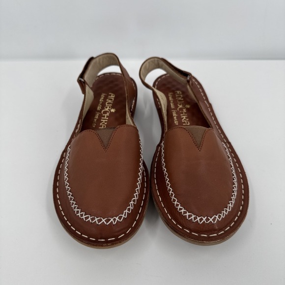 ANUSCHKA BROWN LEATHER Sandals SZ EU 37/US 6-6.5 WOMENS NEW Lightweight & Comfy - Picture 2 of 12